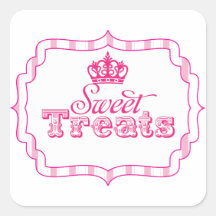 Sweet Treats Princess Party Favour Birthday Sticke