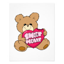 sweetheart valentine candy cute teddy bear design personalised invitations