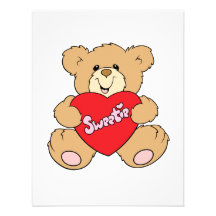 sweetie heart love valentine teddy bear design custom announcements