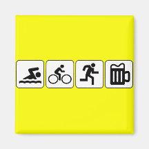 Swim Bike Run Drink Fridge Magnet