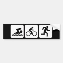 Swim, Bike, Run - Triathlon Bumper Stickers