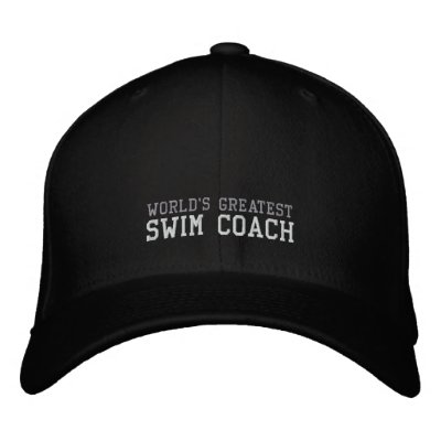 Swim Coach, World's Greatest Hat Embroidered Baseball Caps Swim Coach, World's Greatest Hat Embroidered Baseball Caps