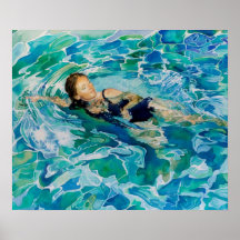 SWIMMER WITH RIPPLES POSTER