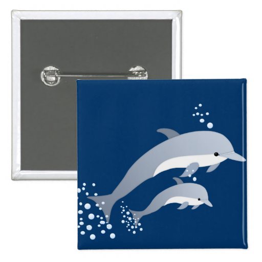 Swimming Dolphins Pinback Buttons