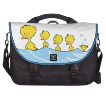 Swimming duck family