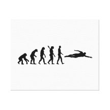 Swimming evolution stretched canvas print