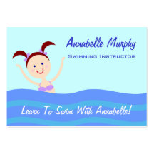 Swimming Instructor/Coach Business Card Template