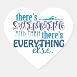 Swimming is Eleverything Heart Stickers