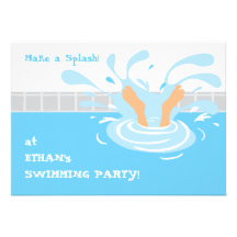 Swimming pool party invitation