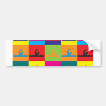 Swimming Pop Art Bumper Stickers
