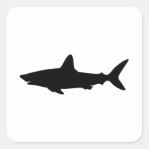 Swimming Shark Square Stickers