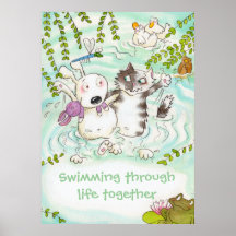 Swimming through life together posters