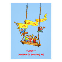Swing Birthday Kids Party Invitation
