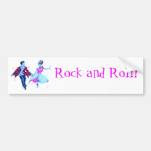 swing dancer pink poodle skirt saddle shoes bumper sticker