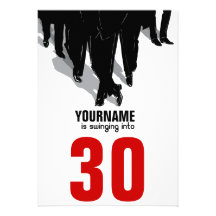 Swingers Rat Pack 30th Birthday Party Personalised Announcements