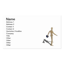 Swinging Bowling Ball Business Card Template