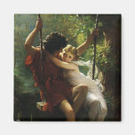 Swinging Into Love. Spring by Pierre Auguste Cot Magnet