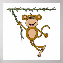 swinging monkey print