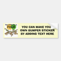 Swinging Monkeys 4th Birthday Tshirts and Gifts Bumper Stickers