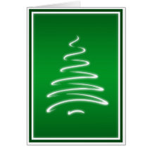Swirl Christmas Tree in Green and White Card