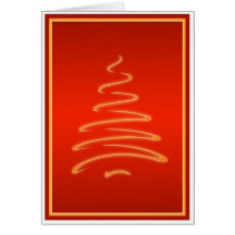 Swirl Christmas Tree in Red and Gold Card
