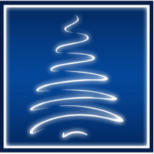 Swirl Christmas Tree Ornament in Blue Photo Cutouts