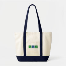 Swirl Christmas Tree Tote in Blue and Green Canvas Bag