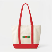 Swirl Christmas Tree Tote in Red and Green Canvas Bags