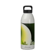 Swirl green forest leaves abstract digital art drinking bottles