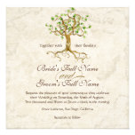 Swirl Tree Roots Antiqued Parchment Wedding Personalized Announcement