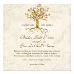 Swirl Tree Roots Antiqued Parchment Wedding Personalised Invitations