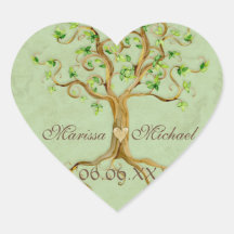 Swirl Tree Roots Antiqued Wedding Matching Seals Stickers