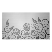 Swirling Steel Roses Business Card