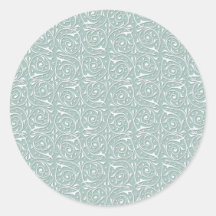 Swirling Vines in Pale Sage Green and White Sticker