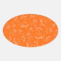 Swirls & Curls Oval Sticker