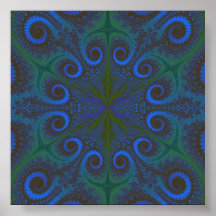 Swirls of Blue poster Print