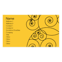 Swirls - Yellow Business Card