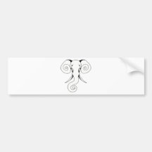 Swirly Elephant Bumper Sticker