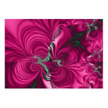 Swirly · Fractal Art · Pink & Green Business Card Template