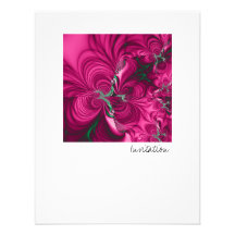 Swirly · Fractal Art · Pink & Green Personalised Invite