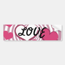 Swirly Hearts Bumper Sticker