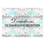 swirly modern aqua white black damask pattern business card templates