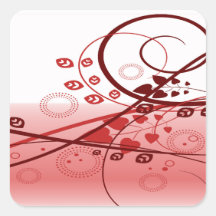 Swirly Pink and Red Vine Stickers