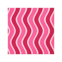 Swirly Pink Striped Gallery Wrap Canvas
