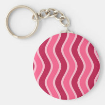 Swirly Pink Striped Keychain
