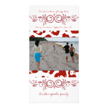 Swirly Red Photo Card Template
