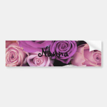 Swirly Rose Bouquet Bumper Sticker