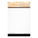 Swirly Tangerine Boutique Designer Stationery