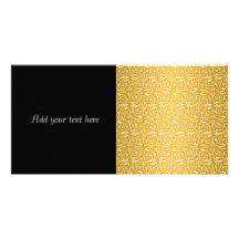 Swirly Vines in Yellow Pattern Picture Card