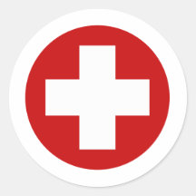 Swiss Red Cross Emergency Roundell Round Sticker